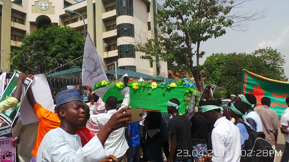  police attacked free zakzaky protest at nhrc abuja on 23rd April 2018 